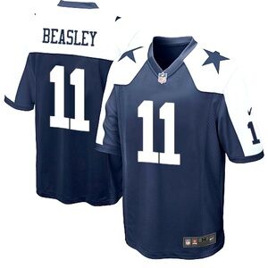 Men's Cole Beasley Dallas Cowboys Game Throwback Alternate Jersey - Navy Blue
